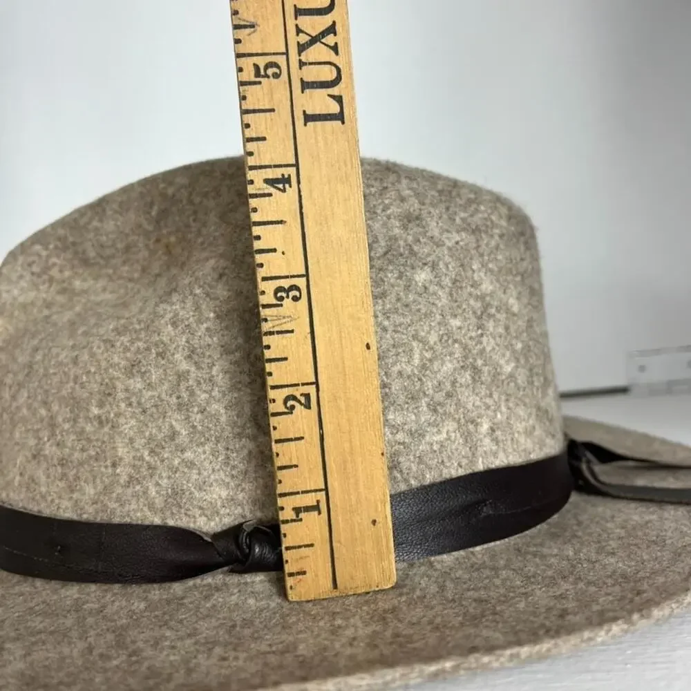 ORVIS 100% Wool Fedora Hat with Trim Women's Size Large Tan